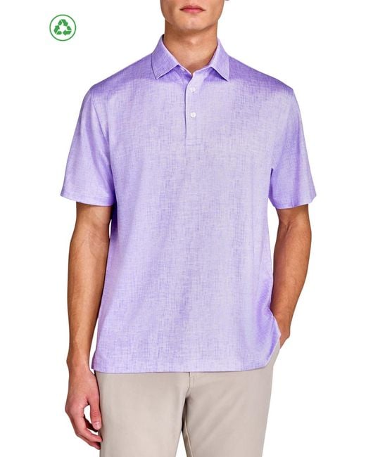 Con.struct Purple Regular Fit Chambray Recycled Performance Golf Polo for men