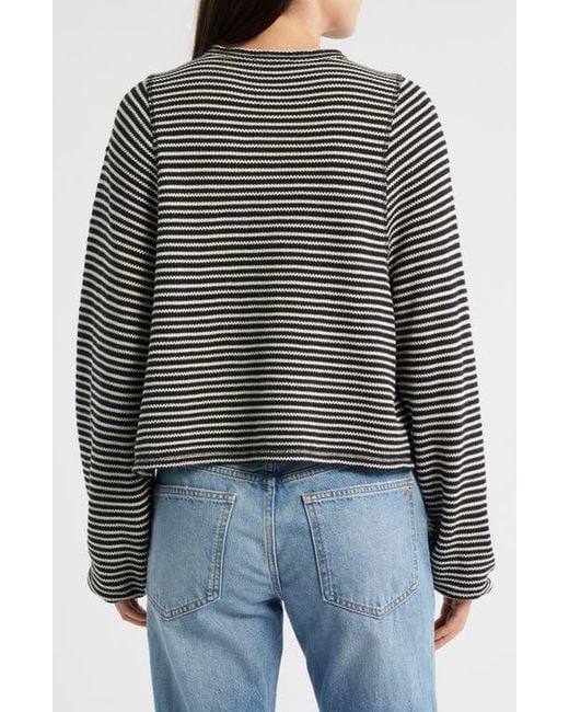 Madewell Black Stripe Curved Long Sleeve T-Shirt