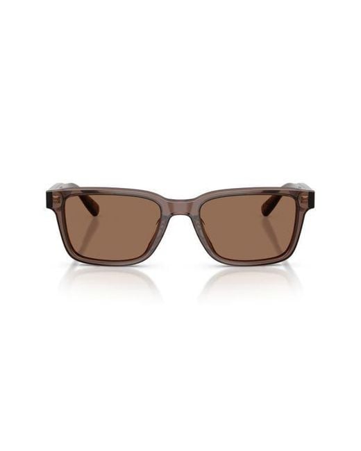 Brooks Brothers Brown 53Mm Rectangular Sunglasses for men