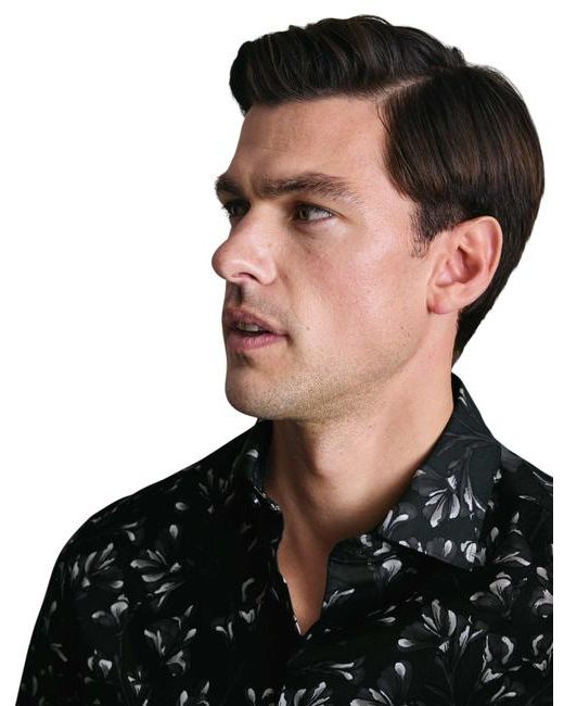 charles tyrwhitt black dress shirt Charles Tyrwhitt Slim Fit Non-Iron Cotton Poplin Dress Shirt in Black at Nordstrom, Size 16.5