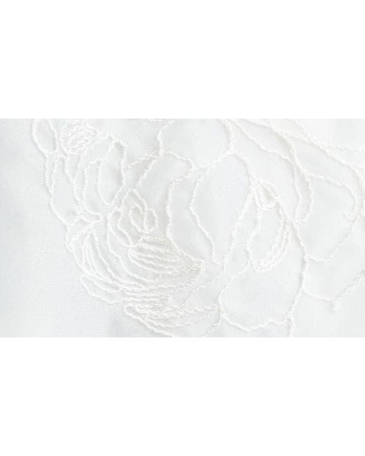 Cinq À Sept White Etta Embroidered Sleeveless Crop Top