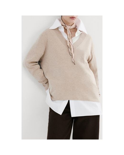 Mango Natural V-Neck Sweater
