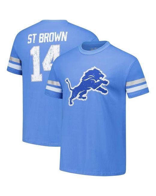 Majestic Threads Blue Amon-Ra St. Detroit Lions Oversized Player Name & Number T-Shirt for men