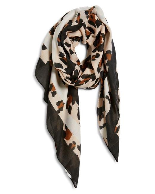 Tasha Black Leopard Print Scarf