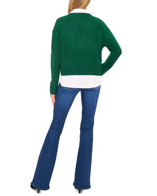 Halogen® Green Layered Look Sweater