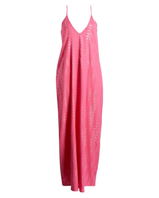 Elan Pink V-neck Cover-up Maxi Slipdress