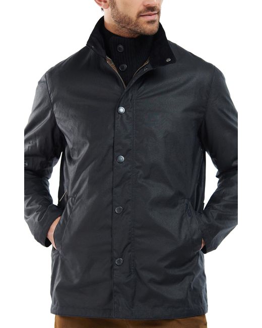 Barbour Evelar Wax Cotton Jacket in Black for Men | Lyst