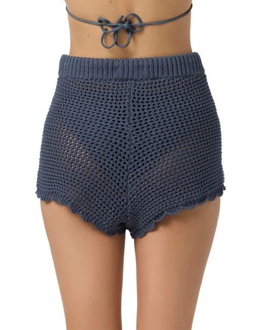 O'neill Sportswear Blue Consuelo Open Stitch Cover-Up Shorts