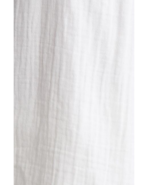 Caslon White Caslon(r) Flounce Sleeve Cotton Gauze Top