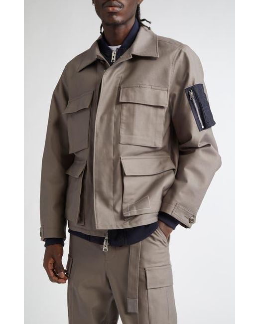 Sacai Brown X Wtaps Layered Chore Jacket for men