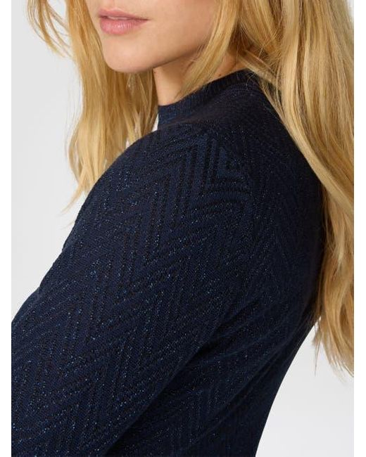 Missoni Blue Short Flared Dress With Long Sleeves And Jacquard Detailing