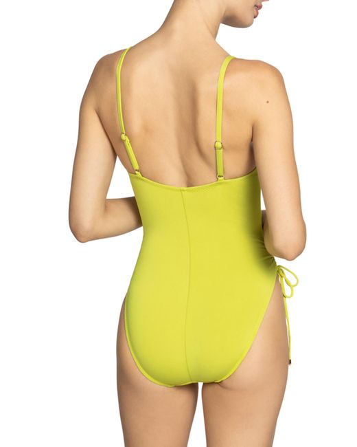Robin Piccone Yellow Aubrey Keyhole One-piece Swimsuit