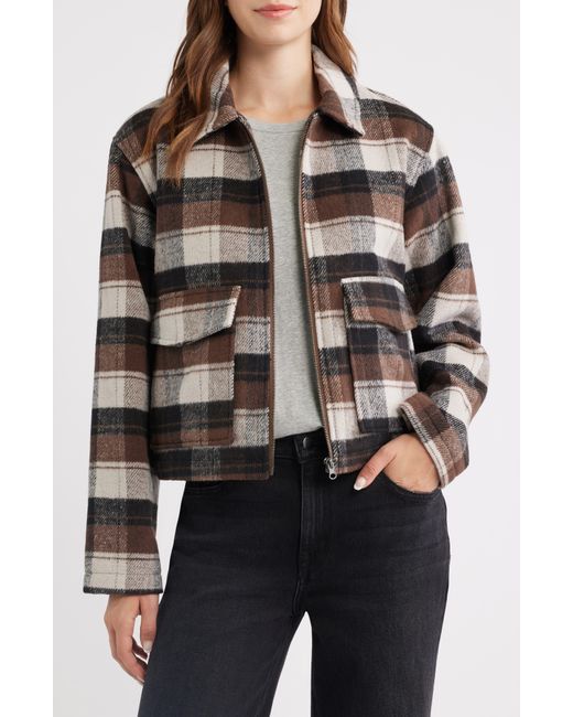 Thread & Supply Black Plaid Zip Up Jacket