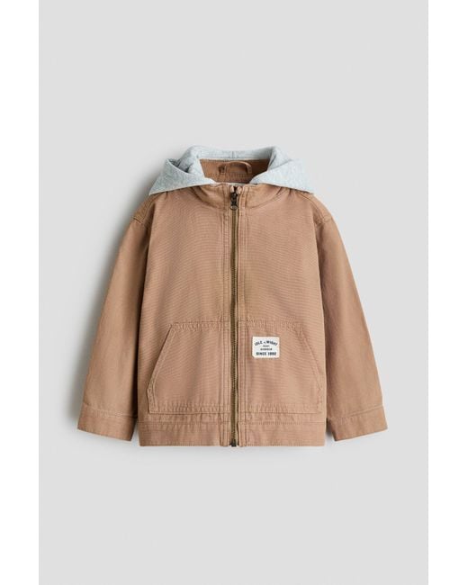 H&M Natural Hooded Canvas Jacket for men