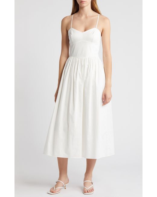French Connection White Florida Fit & Flare Midi Dress