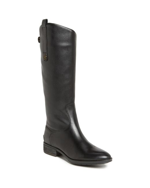 Sam Edelman Black Penny Wide Calf Leather Boots