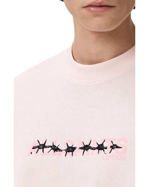 AllSaints Multicolor Deterent Cotton Graphic T-Shirt for men