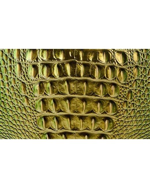 Brahmin Green Tabitha Croc Embossed Leather Shoulder Bag