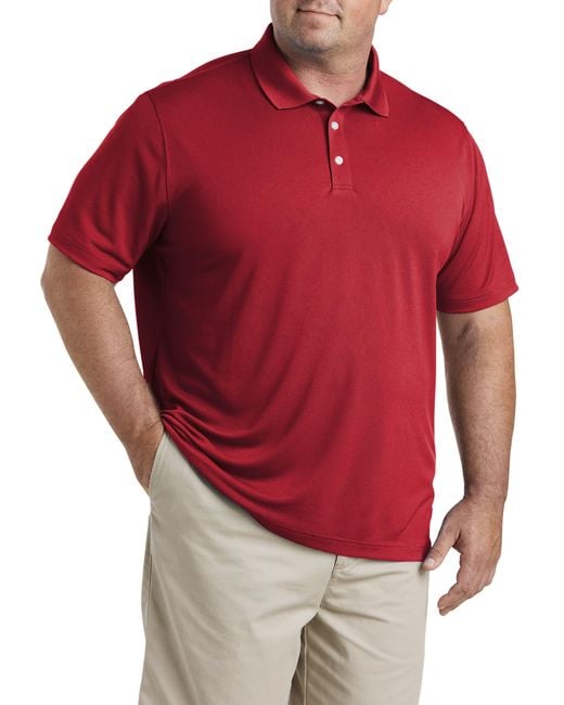 Essentials Red Big & Tall Solid Golf Polo Shirt for men