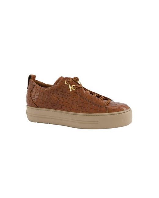 Paul Green Brown Zena Leopard Print Platform Sneaker