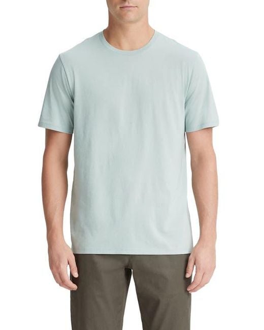 Vince Blue Pima Cotton T-Shirt for men