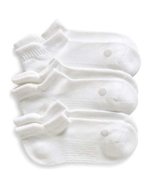 Zella White Assorted 3-pack Tab Ankle Socks