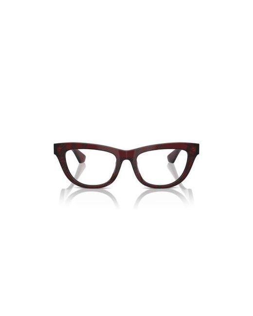 Burberry Red 52Mm Rectangle Optical Glasses