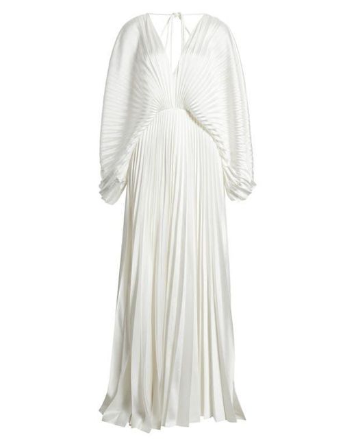 acler westover long-sleeve v-neck belted pleated maxi dress Acler Westover Long-Sleeve V-Neck Belted Pleated Maxi Dress