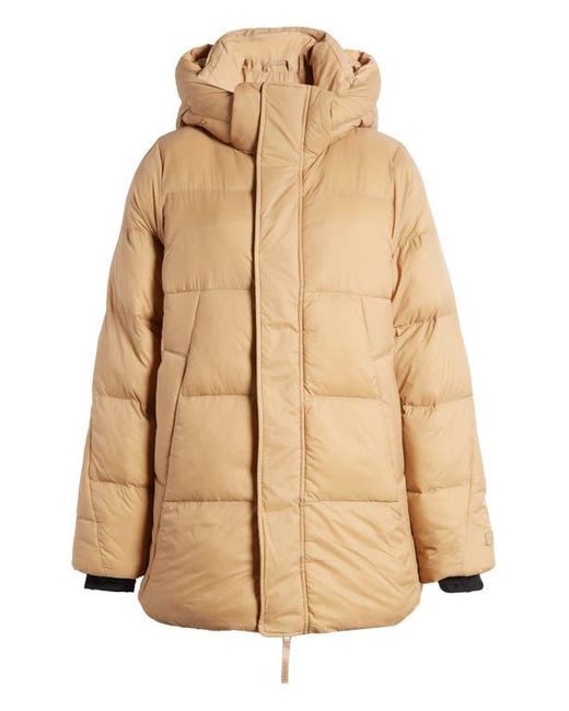 Halfdays Brown Tabei Recycled Nylon Puffer Parka With Removable Hood