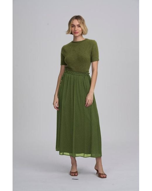Elle Collection Green Moss Yarn Shell
