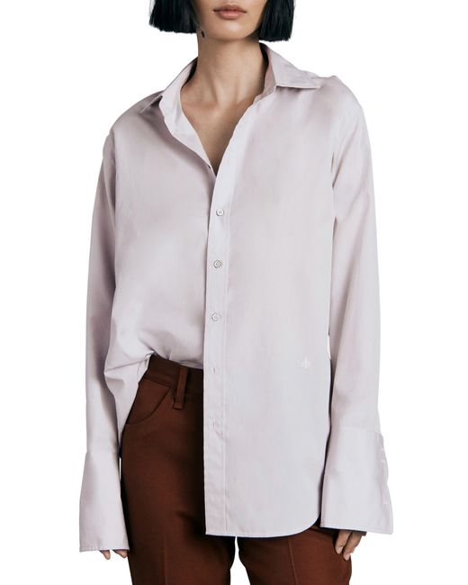 Rag & Bone White Diana Cotton Poplin Button-up Shirt