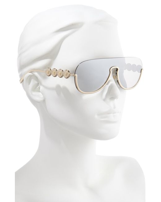 Versace White 138mm Pilot Shield Sunglasses