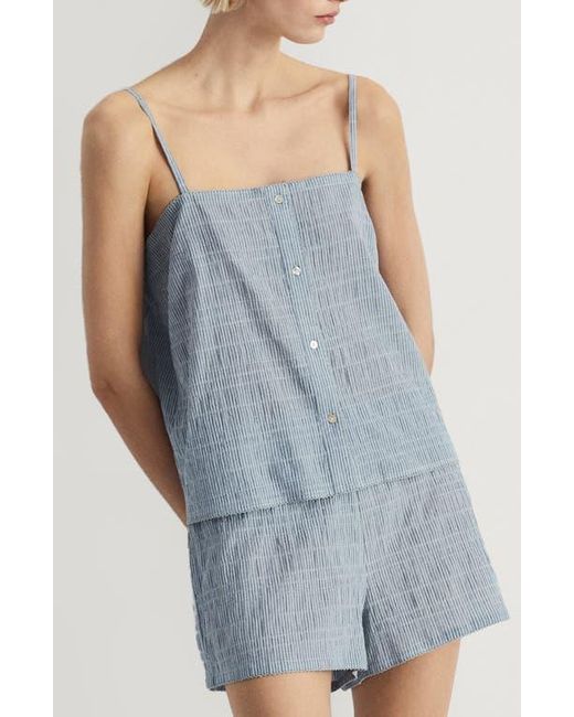 Mango Blue Stripe Seersucker Short Pajamas