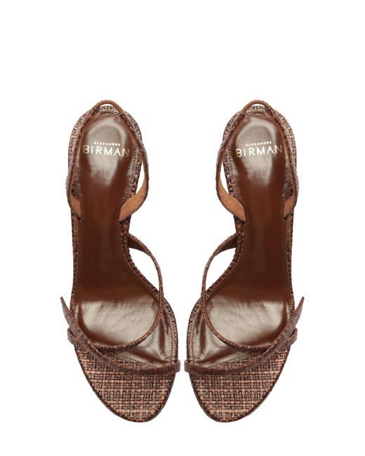 Alexandre Birman Brown Tita Bell Raffia Slingback Sandal