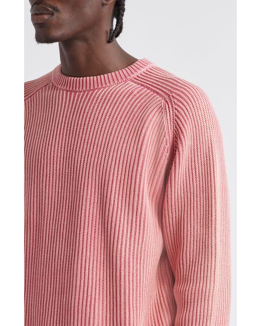Noah NYC Red Summer Cotton Shaker Stitch Sweater for men