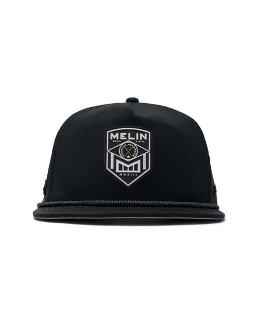 Melin Black Coronado Shield Hydro Performance Snapback Hat for men