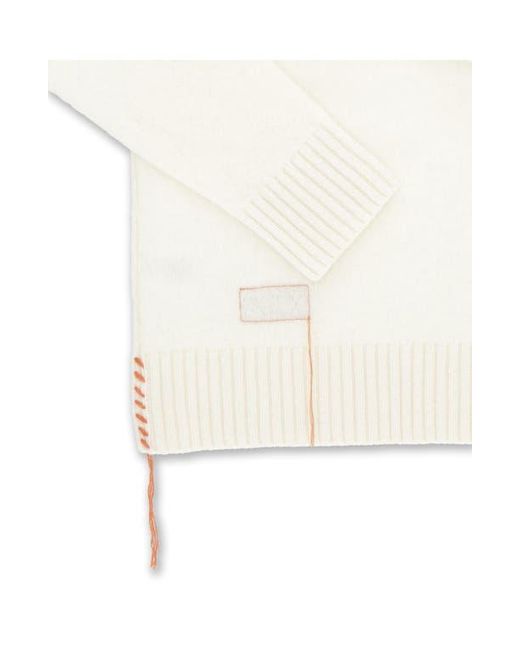 Fortela White Skipper Merino Wool Crewneck Sweater for men