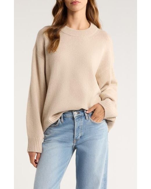 Reformation Natural Cove Crewneck Cashmere & Wool Sweater
