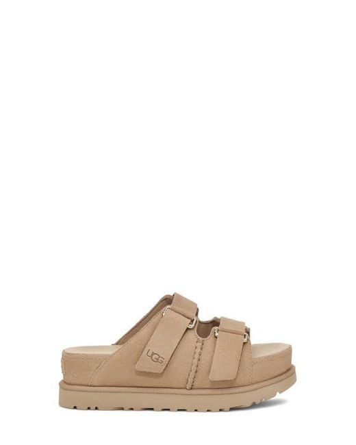 Ugg Brown Goldenstar Platform Slide Sandal