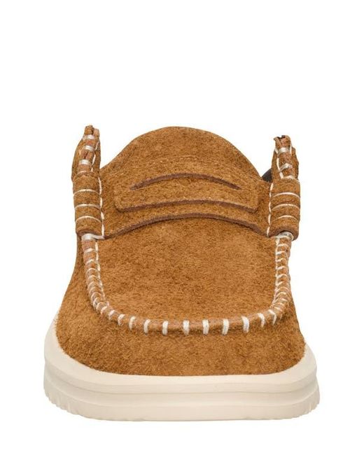 HeyDude Brown Wally Nxt Suede Loafer Mule for men