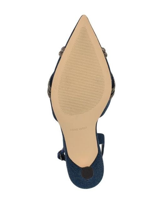 Nine West Blue Deby Pointed Toe Slingback Pump