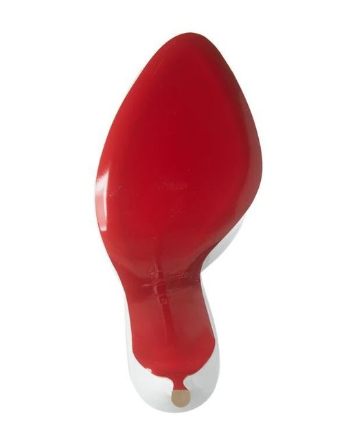 Christian Louboutin White Me Dolly Peep Toe Slide Sandal