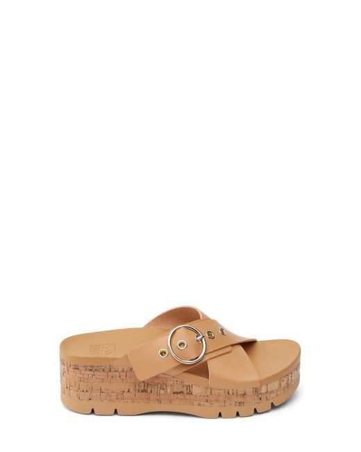 Reef Brown Vista Higher Gia Platform Wedge Slide Sandal