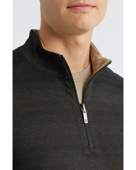 Johnston & Murphy Black Xc4 Reversible Performance Quarter Zip for men