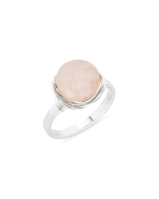Nashelle White Semiprecious Stone Wire-Wrapped Ring