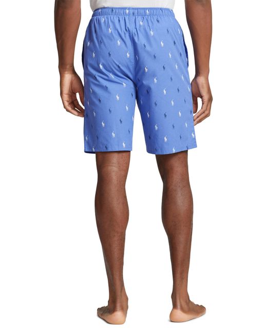 Polo Ralph Lauren Blue Liberty Cotton Drawstring Pajama Shorts for men
