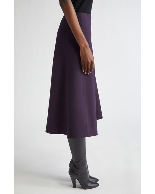 Michael Kors Purple Draped Wool Wrap Skirt