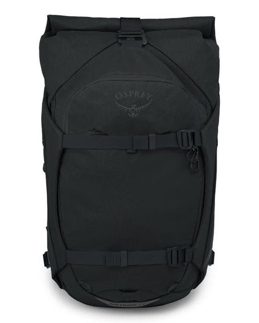 Osprey Black Metron 22-Liter Water Repellent Roll Top Backpack for men