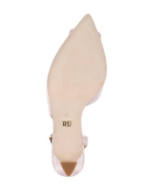 Badgley Mischka White Graciella Slingback Half D'Orsay Pointed Toe Pump