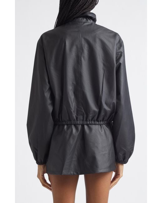 Alexander Wang Black Shrunken Leather Track Jacket